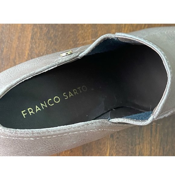 FRANCO SARTO Taupe Leather 2.75" Heel Loafer Shoes Slip On Size 8.5 M NEW IN BOX - Picture 8 of 12